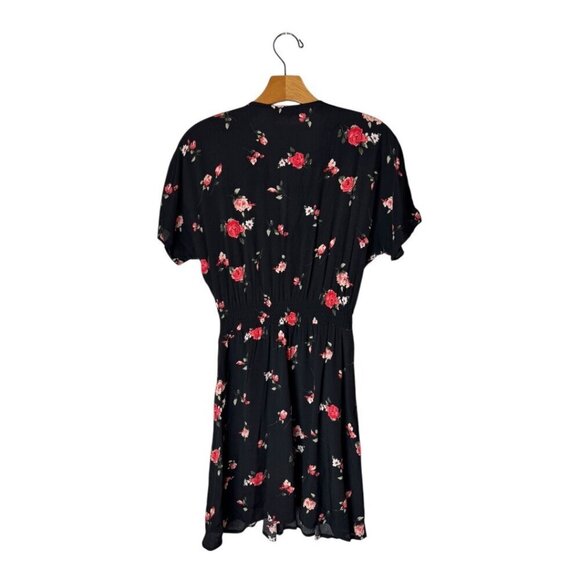 FRNCH Paris Dress Women Small Black Red Floral Print Fit And Flare Mini Boho - Picture 3 of 11